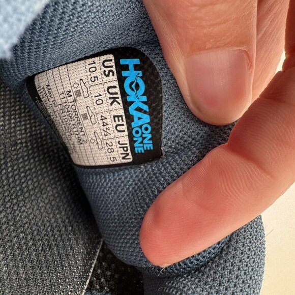 Hoka One One Shoes Mens 10.5 blue orange torrent 2 running sneakers walking - Picture 4 of 10